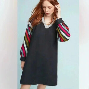 Anthropologie Chantik Chevron Embellished Dress Size Small